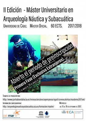 II Edición del Máster de Arqueología Náutica y Subacuática.