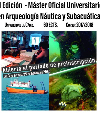 Abierto Plazo de Pre-inscripción de la II Edición del Máster en Arqueología Náutica y Subacuática.
